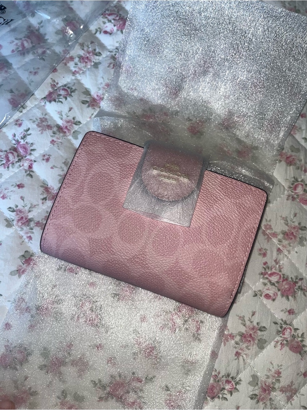 Coach Powder Pink Medium Snap Wallet